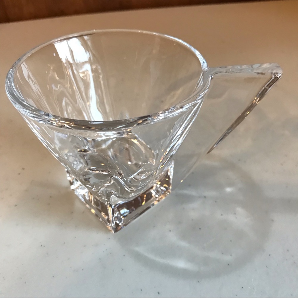 SET OF FOUR 1990’s Royal Crystal Rock Italian Crystal Modern Design Coffee Cups